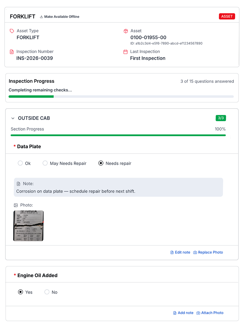 Lambda Asset Check asset inspection software asset inspection tracking for work order requests
